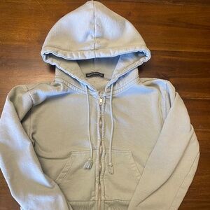 Brandy Melville light sage green crop hoodie